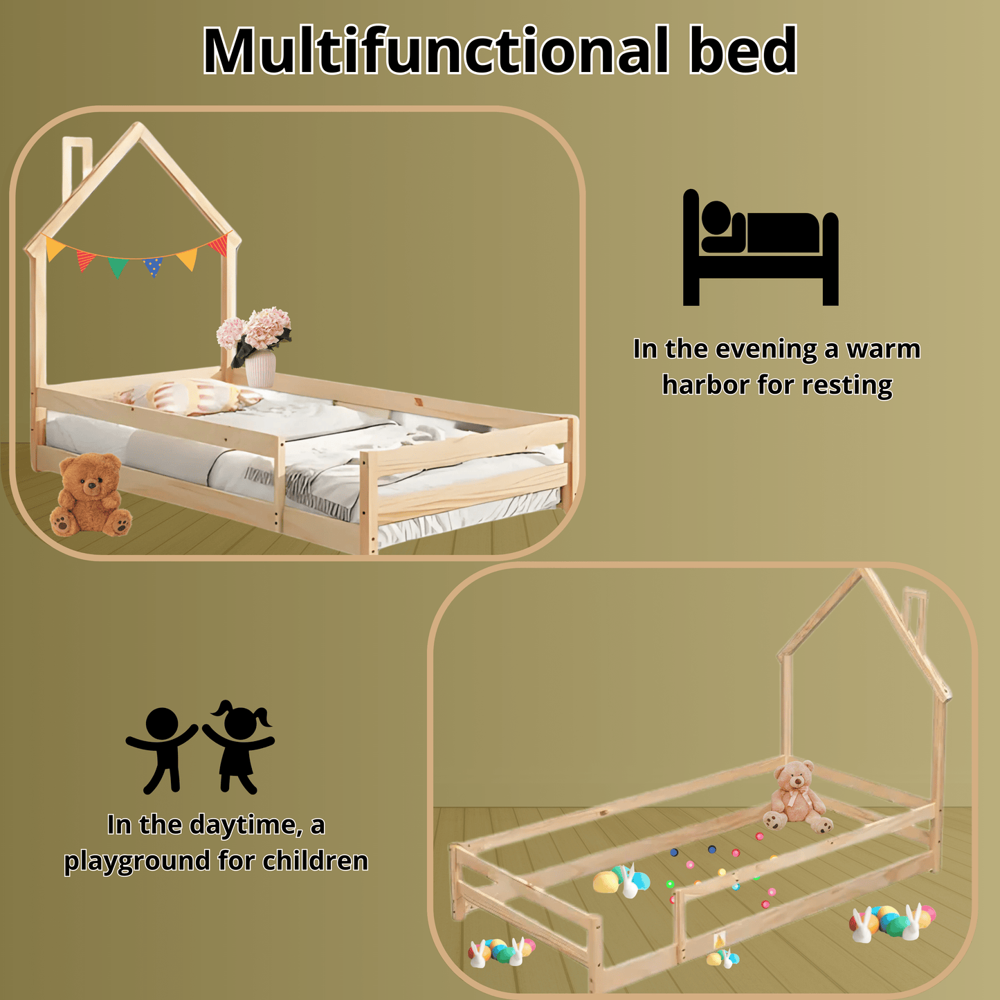 Montessori Natural House Bed